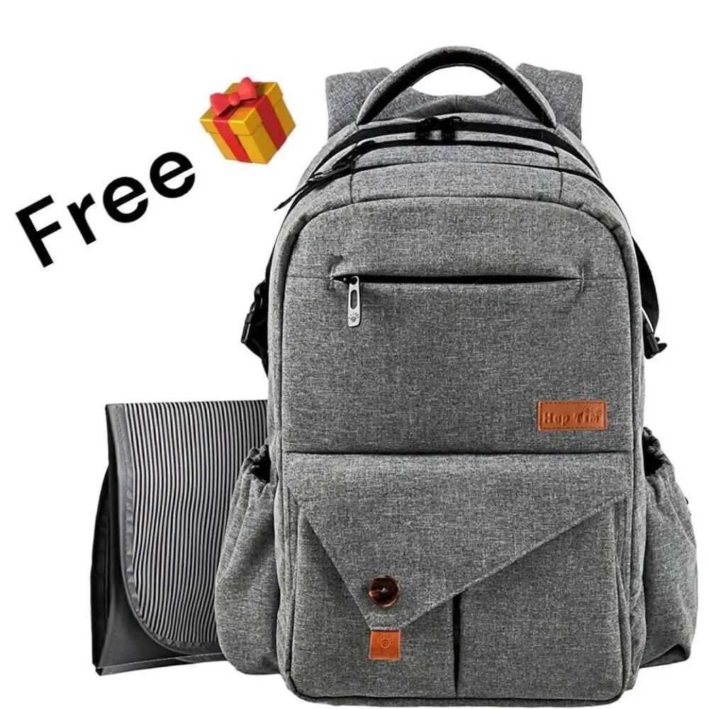 NWOT Hap Tim Multi-Function Large Baby Diaper Bag Backpack GREY FREE GIFT